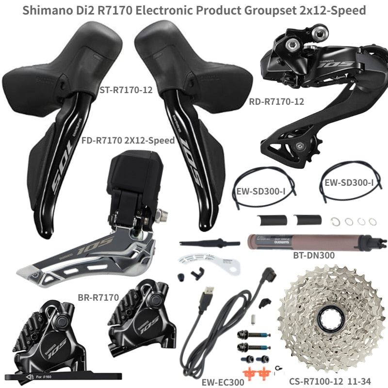 Novo shimano 105 Di2 12 velocidades - R7170 2x12 Freio a disco