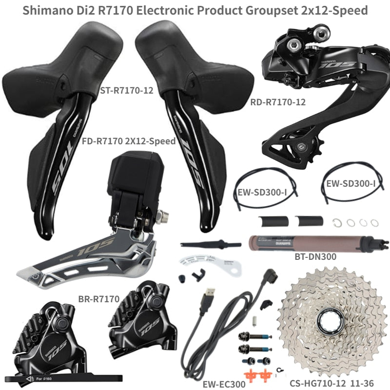 Novo shimano 105 Di2 12 velocidades - R7170 2x12 Freio a disco