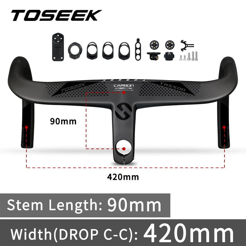 Guidão Integrado de carbono NEW TOSEEK TR5500 para SPEED