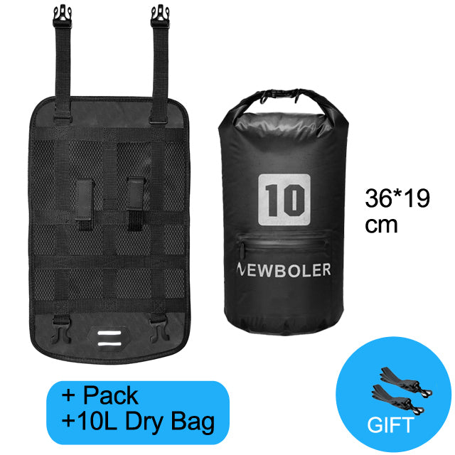 Kit Bolsa NEWBOLER 10L + Bolsa NEWBOLER 3L + Naylon de amarração da bolsa no guidão da bicicleta à prova d'água