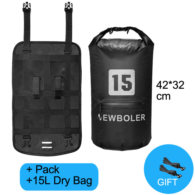 Kit 2 Peças - 1 Bolsa NEWBOLER 15L + Naylon de amarração da bolsa no guidão da bicicleta à prova d'água