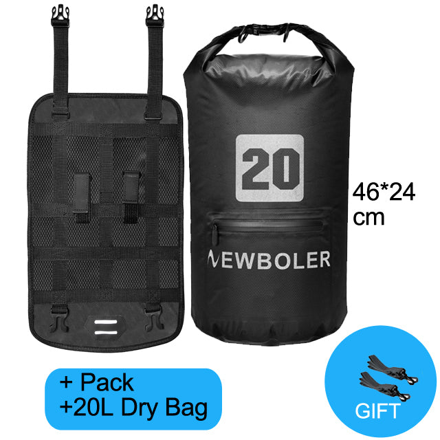 Kit 2 Peças - 1 Bolsa NEWBOLER 20L + Naylon de amarração da bolsa no guidão da bicicleta à prova d'água