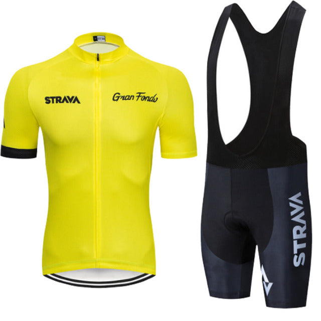 Conjunto de ciclismo STRAVA (Bretelle + Camisa) para MTB/SPEED com GEL 20D