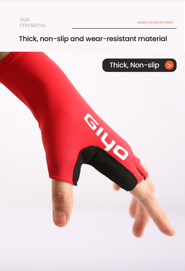 Luvas de ciclismo GIYO meio dedo em tecido de lycra. Unisex