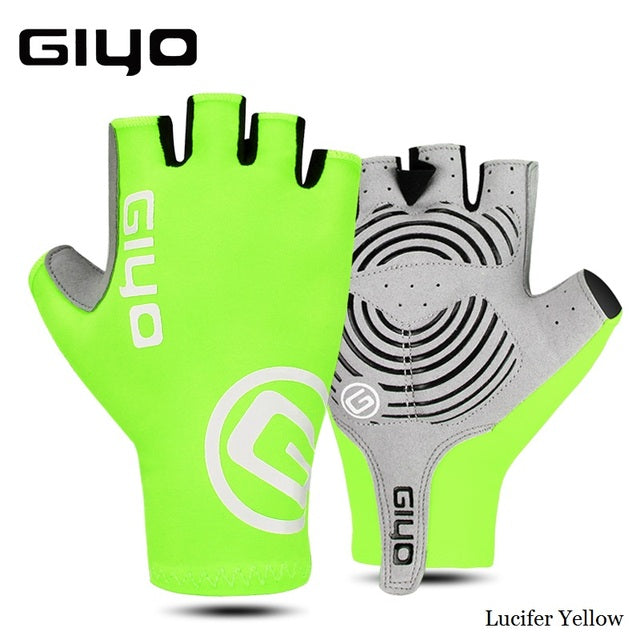 Luvas de ciclismo GIYO meio dedo em tecido de lycra. Unisex