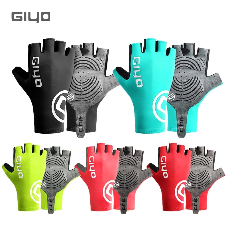 Luvas de ciclismo GIYO meio dedo em tecido de lycra. Unisex