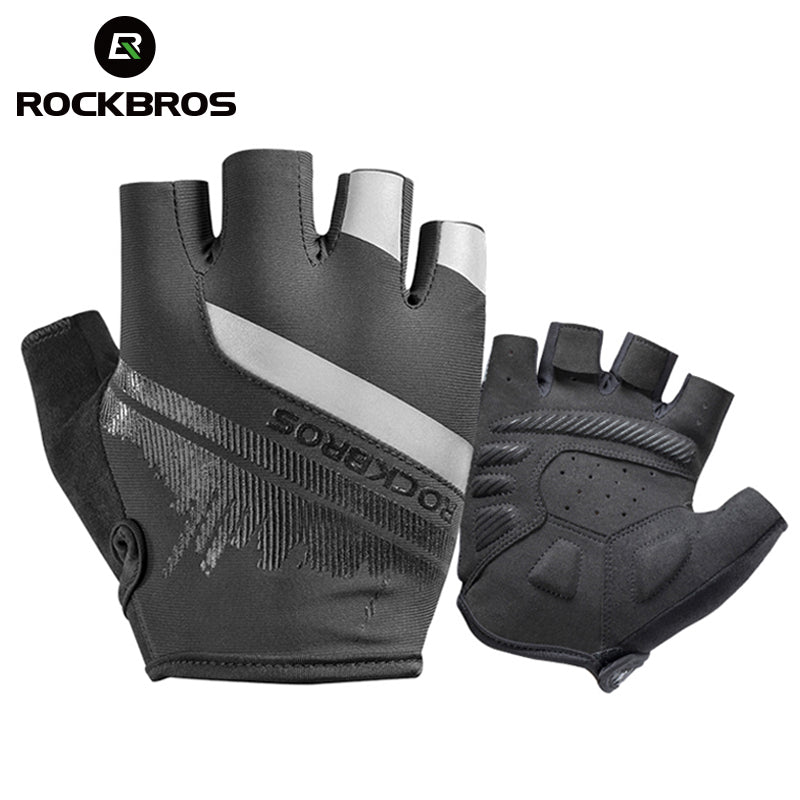 Luvas de ciclismo ROCKBROS meio dedo à prova de choque, resistente ao desgaste e respirável. Unisex